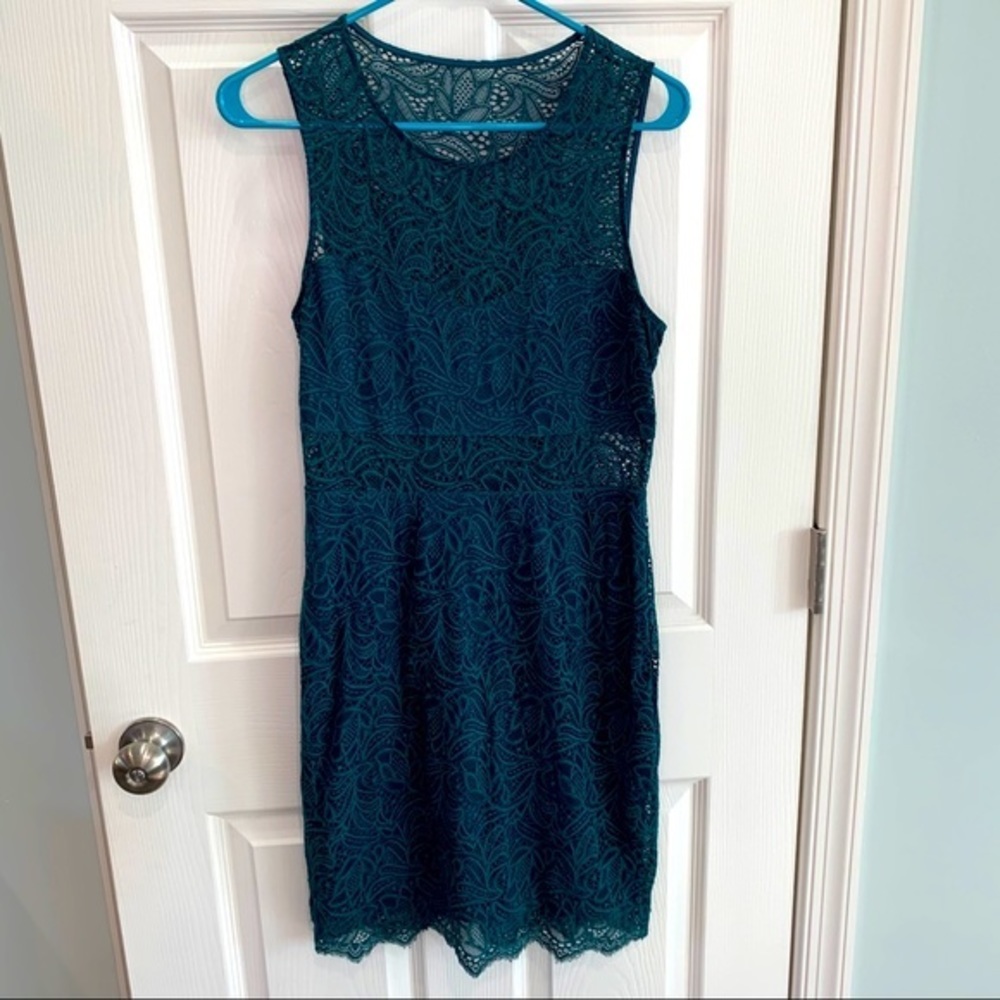 Express teal lace bodycon style dress size medium